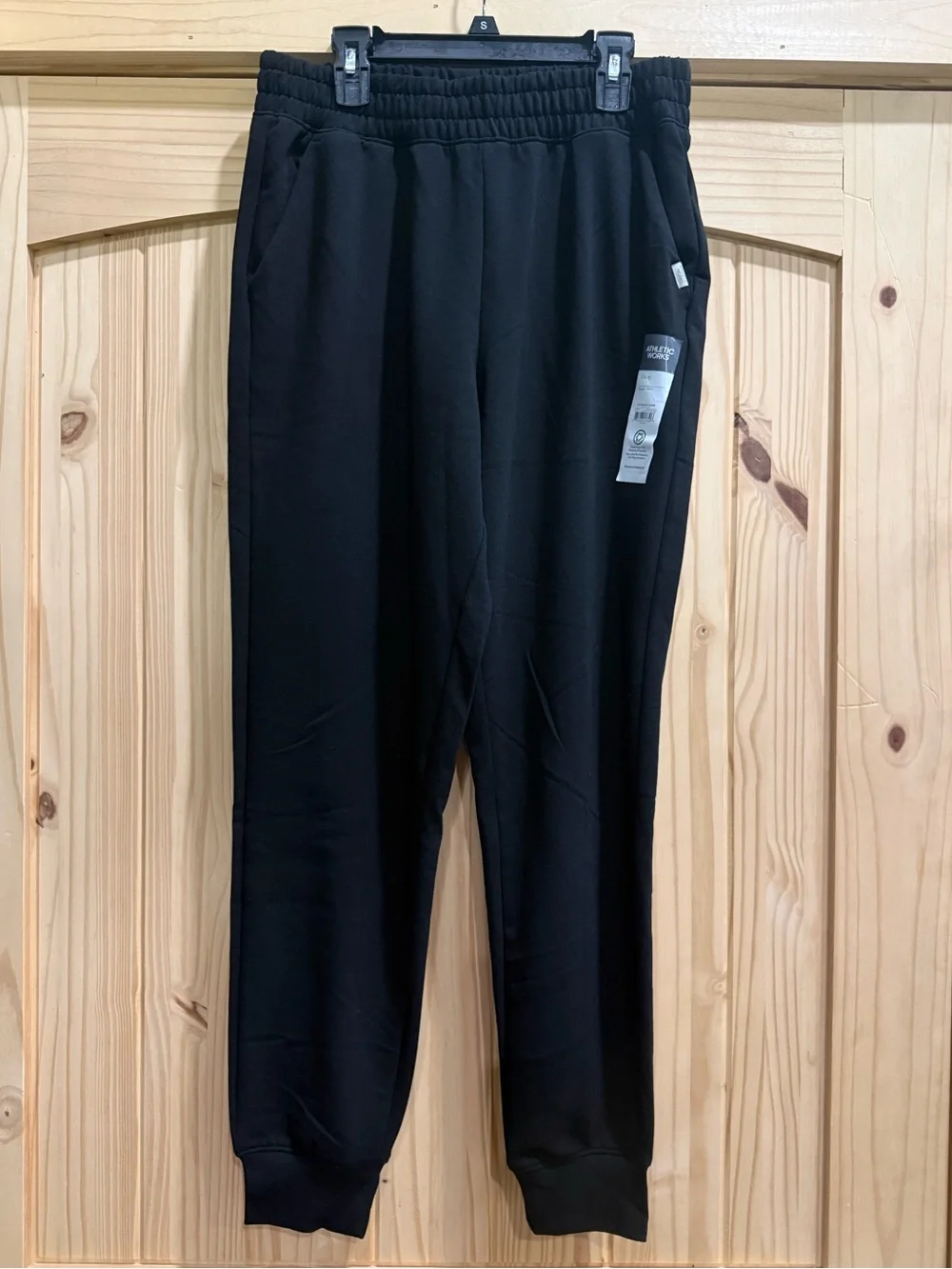 Women's NWT Black Jogger Pants with Elastic Waist, Size Small